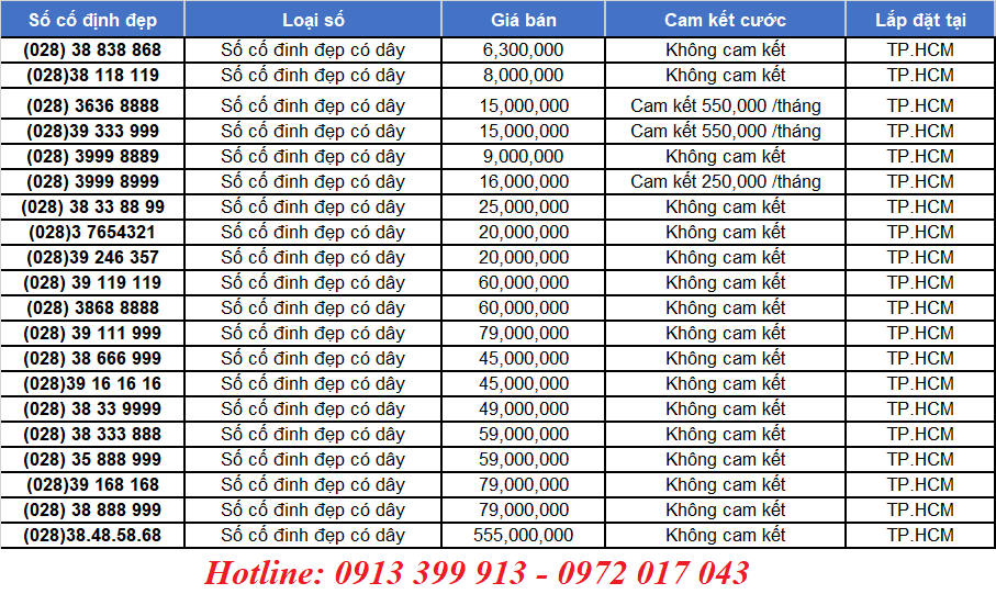 Số cố định đẹp HCM | IDC VNPT